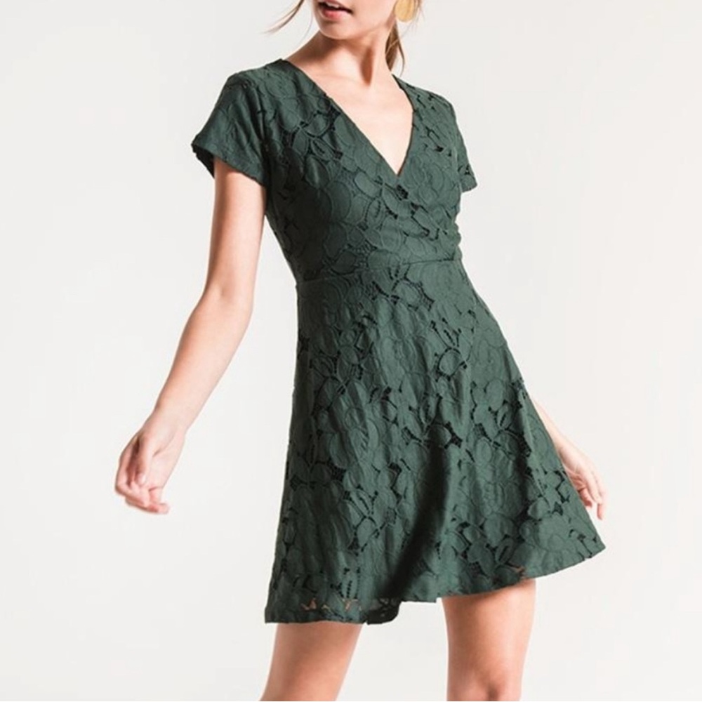 Black Swan Emerald Green Floral Mini